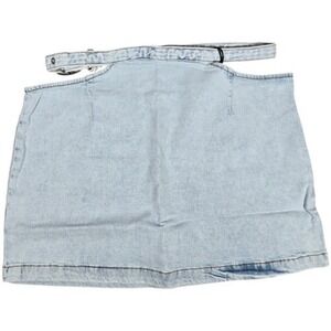 WeWoreWhat Denim Cut Out Mini Skirt in Super‎ Light L NWT